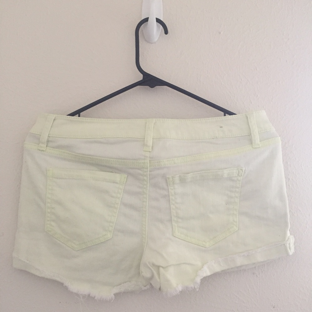 Yellow Distressed Shorts - Picture 2 of 2